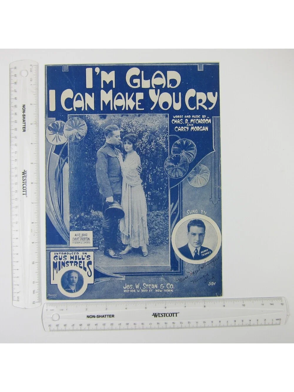 Sheet Music I'm Glad I Can Make You Cry Silent Movie Alice Joyce Harry Tenney